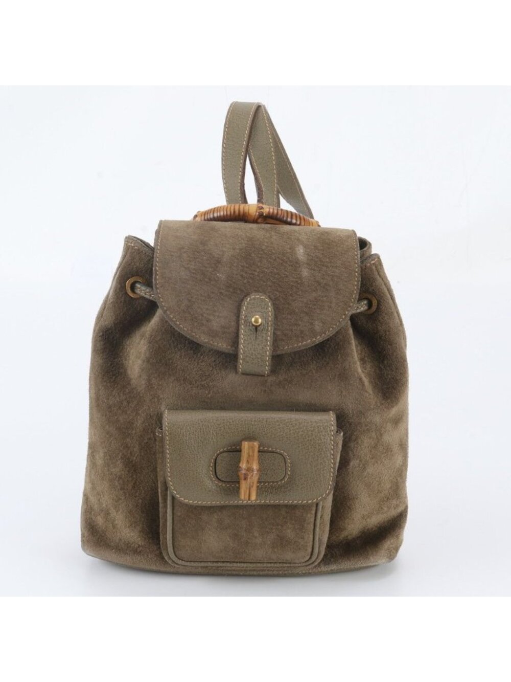 Gucci Vintage Bamboo Leather Backpack